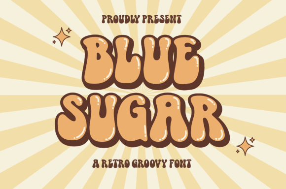 Blue Sugar Font: A Retro Groovy Display Typeface for Playful Branding