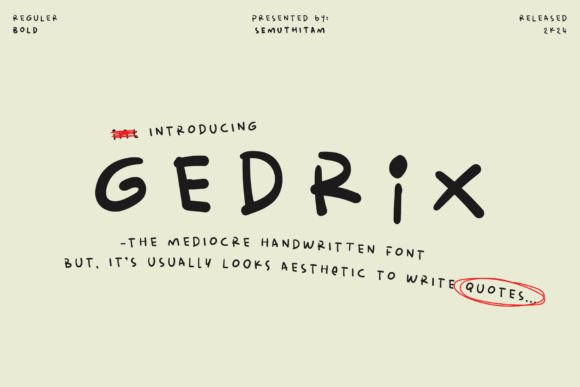 Gedrix: A Playful Display Font for Editorial Layouts