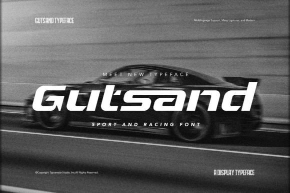 Gutsand: A Dynamic Racing Display Font for High-Impact Campaigns