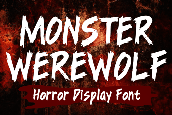 Monster Werewolf Display Font for Vintage Horror Craft Projects