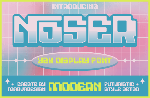 Noser Font Brings Y2K Style to Modern Web Design