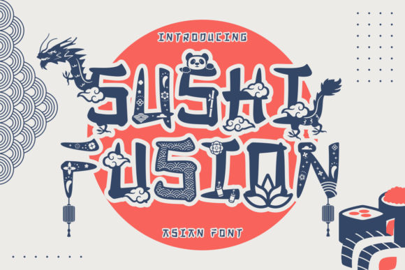Sushi Fusion Display Font for Elegant Asian-Themed Branding