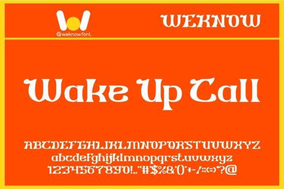 Wake Up Call Display Font for Modern Brand Identity